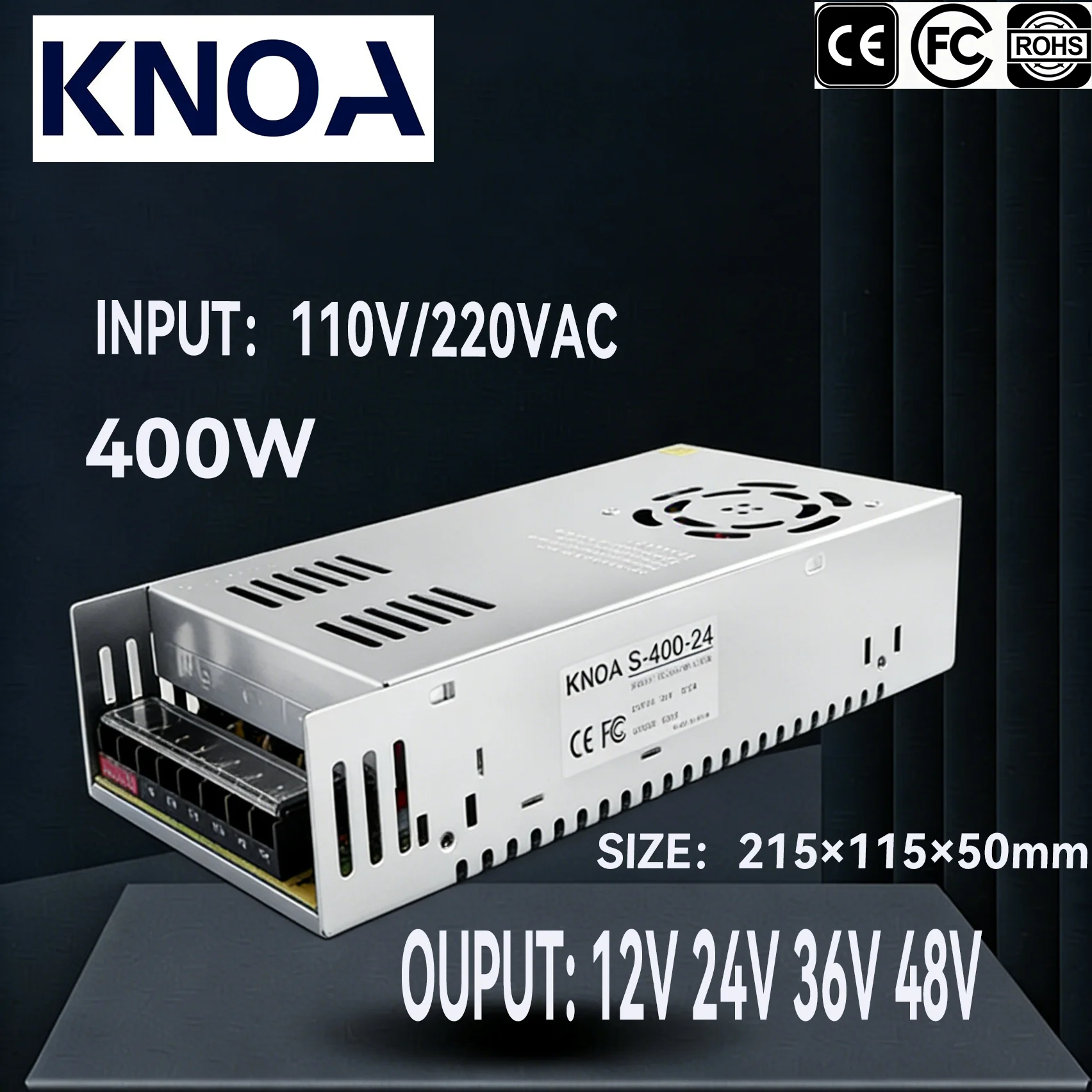 400W Switching Power Supply AC 110V-220V to DC 12V 24V 36V 48V Power Adapter Driver Transformer for LED Strip CCTV Camera Indust