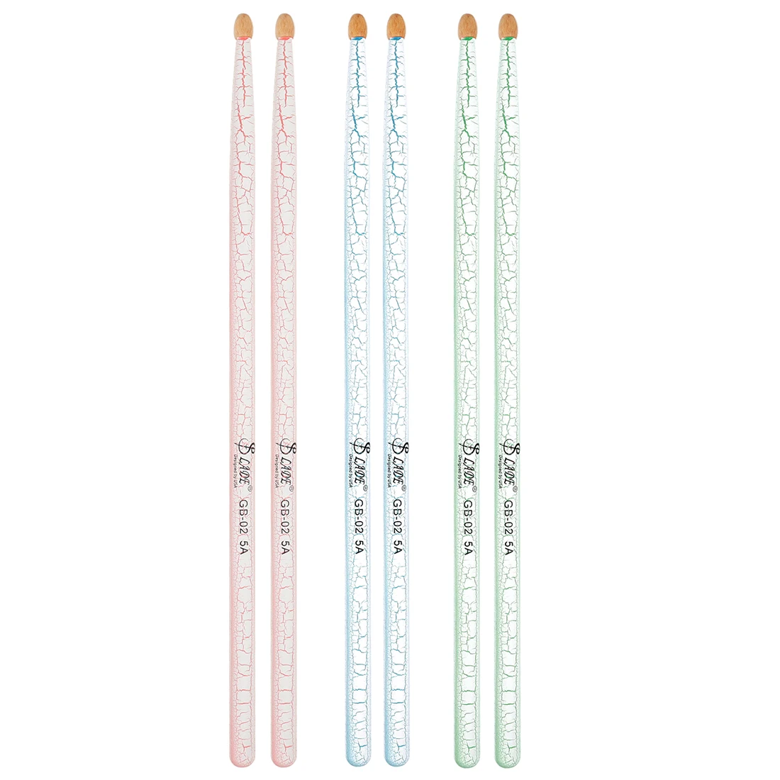 

SLADE 5A Барабанные палочки 3 пары/набор Ледяной узор Ореховое дерево Барабанные молотки Перкуссия Аксессуары для музыкальных инструментов Красный/Синий/Зеленый