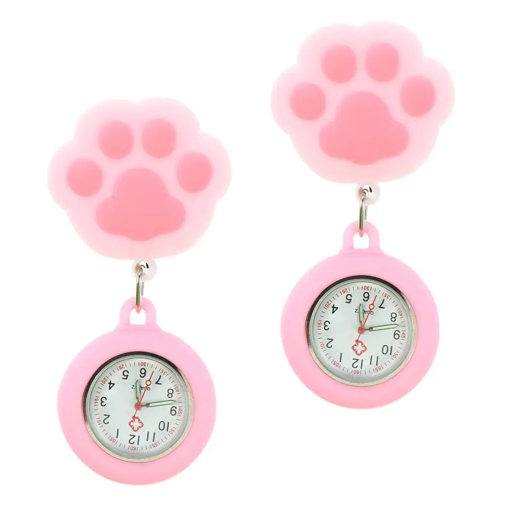 2Pcs Soft Claw Silicone Nurse Nurse Hanging Fob Watch Pocket Clip-on Watch Watches Student Exam