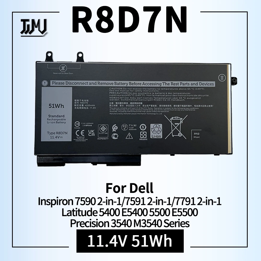 Imagem -01 - Substituição da Bateria do Portátil em Dell Precision 3540 M3550 Latitude 5400 5410 5500 5510 Inspiron 7590 7590 7791 R8d7n substituicao da bateria do portatil em dell precision 3540 m3550 latitude 5400 5410 5500 5510 inspiron 7590 7590 7791 r8d7n 01
