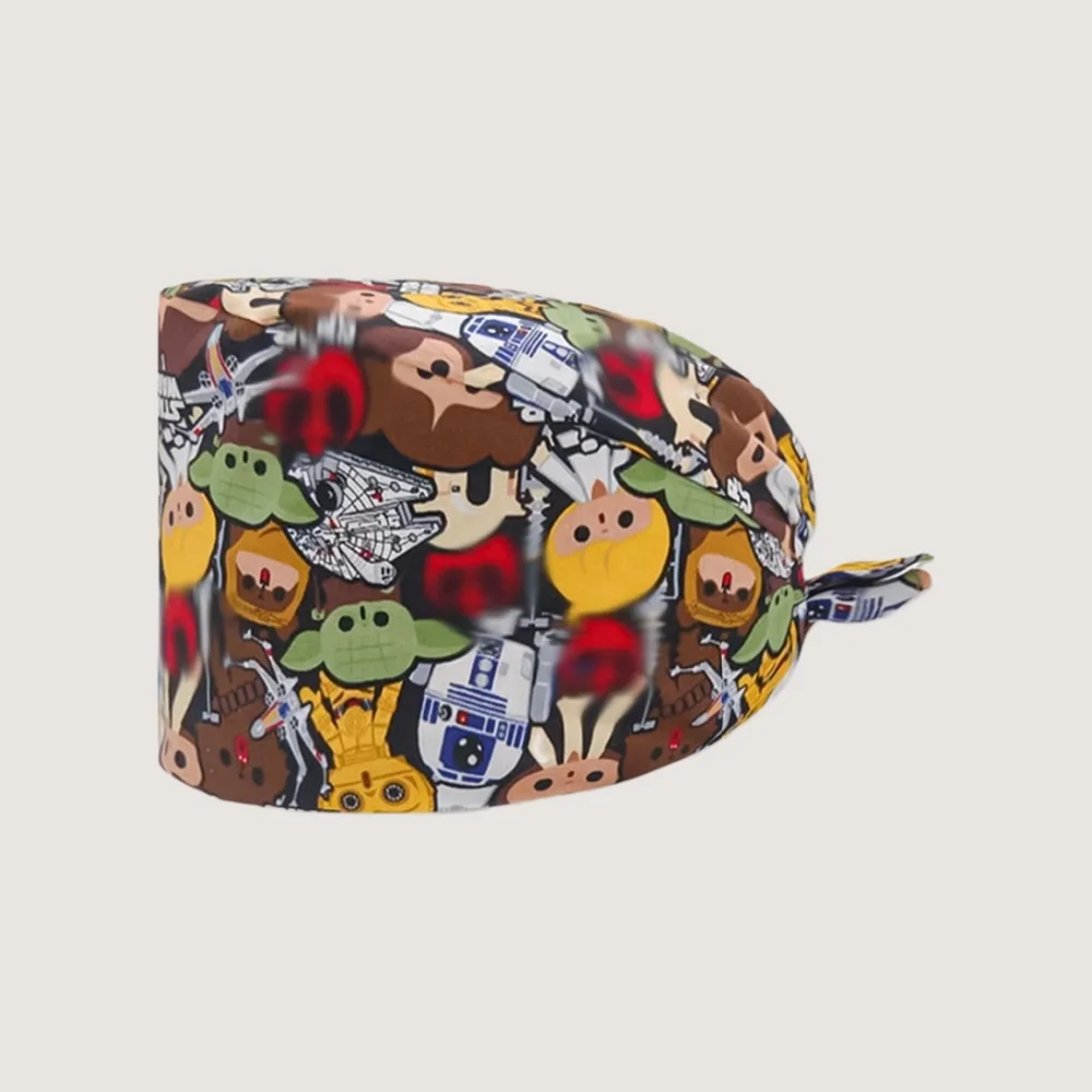 الطبية الكرتون طبيب غرفة العمليات قبعات مطبوعة التمريض غطاء رأس للجنسين طبيب الأسنان فرك قبعة مختبر فرك الحيوانات الأليفة مستشفى الجراحية قبعة