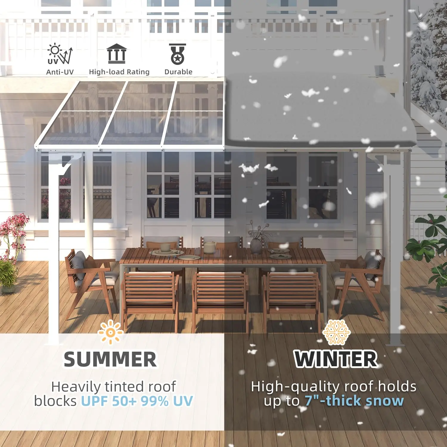 12'x10' Wall-Mounted Hardtop Gazebo Lean to Metal Shelter with Patio Roof, Heavy Duty Backyard Pergola Awning, Customized