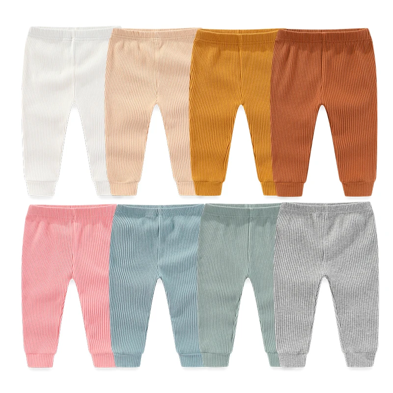 

3 Pack Solid Color Baby Boy Girl Pants Cotton Soft Newborn Unisex Trousers Four Seasons Infant Clothes