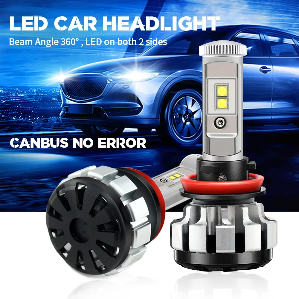 Hight Power T1S 80w 8000lm Led Headlight H4 H13 9004 9007 Highlight White Color Optional H1 H3 H7 H11 Led Headlamps