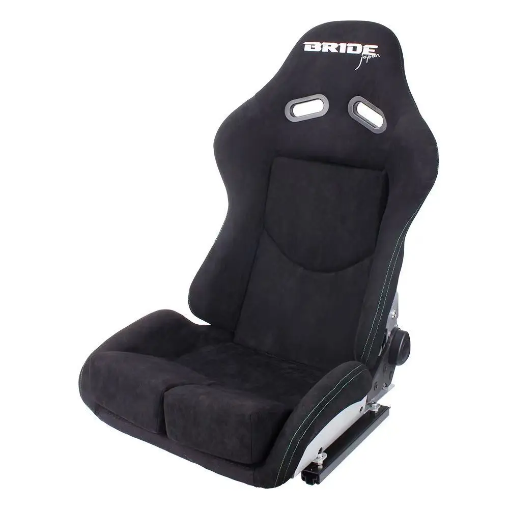 Universal Sports Car Racing Bucket Seats Fiberglass Shell Suede With Dual Sliders Custom Logo Color