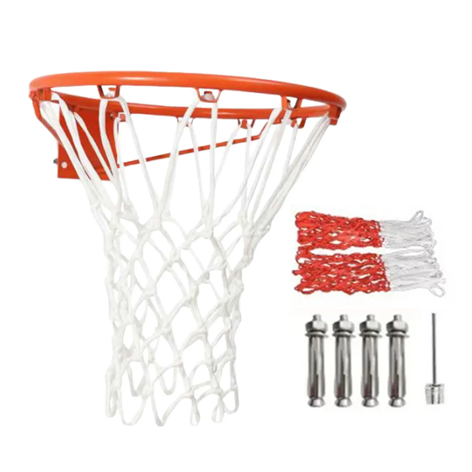 나사가있는 32cm 농구 림 장착 목표 후프 림 네트, 강철 교수형 농구 벽, 실내 실외용 스포츠 그물