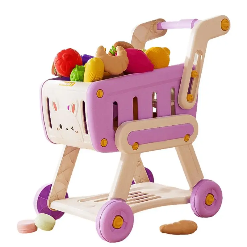 

Play Shopping Cart Grocery Cart Toy Pretend Food Set Interactive Kids Shopping Cart Role Play Game For Toddler Boys Girls Kids 3