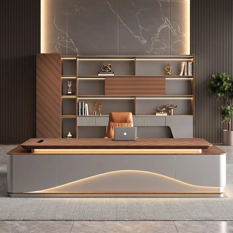 Light Luxury boss Table Office Chair Simple Modern Storage Drawers Accessories Desks Filing Cabinets Escritorio Home Furniture