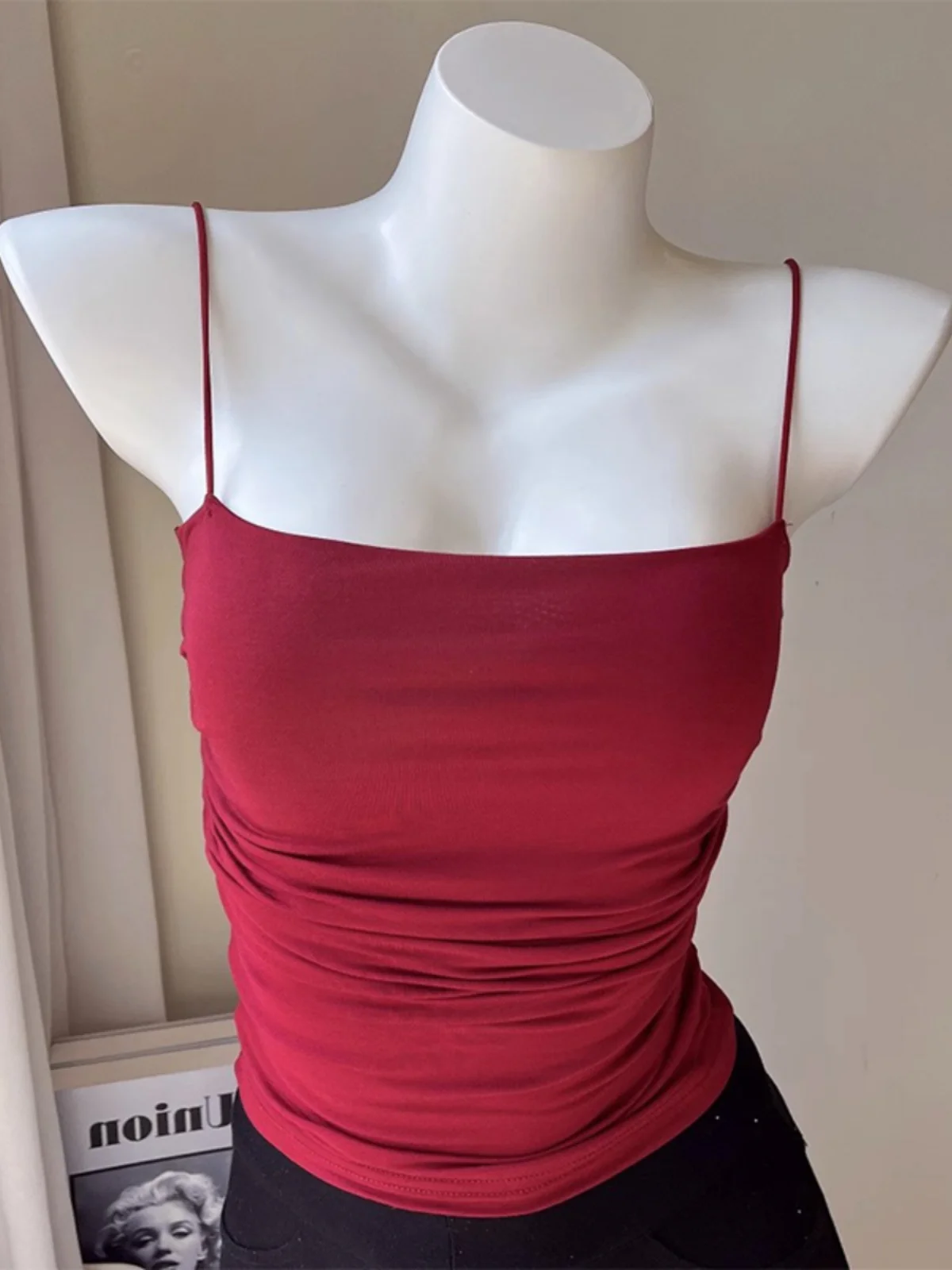Women's Integrated Strap Vest Summer Outdoor Spring Autumn Inner Match Chest Pad Beautiful Back Bra  Shoulder Top