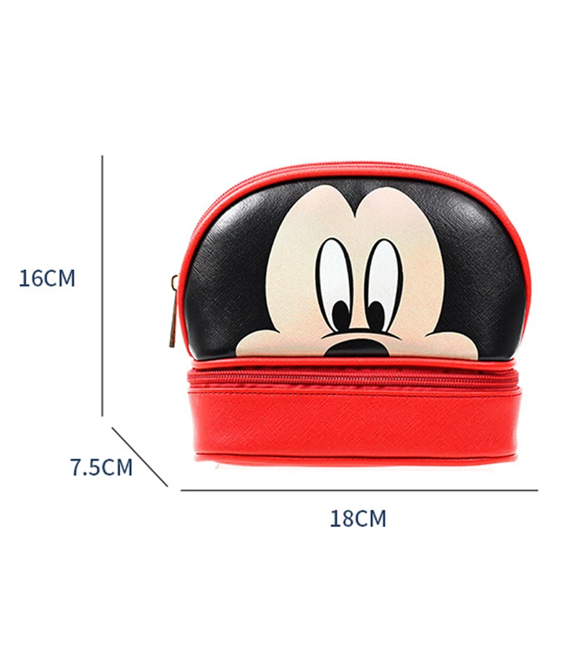 Disney Mickey Mouse Makeup Bag Original Donald Duck Large Capacity Shell Bag Simple Cosmetic Storage Bag Portable Lady Hand Bag