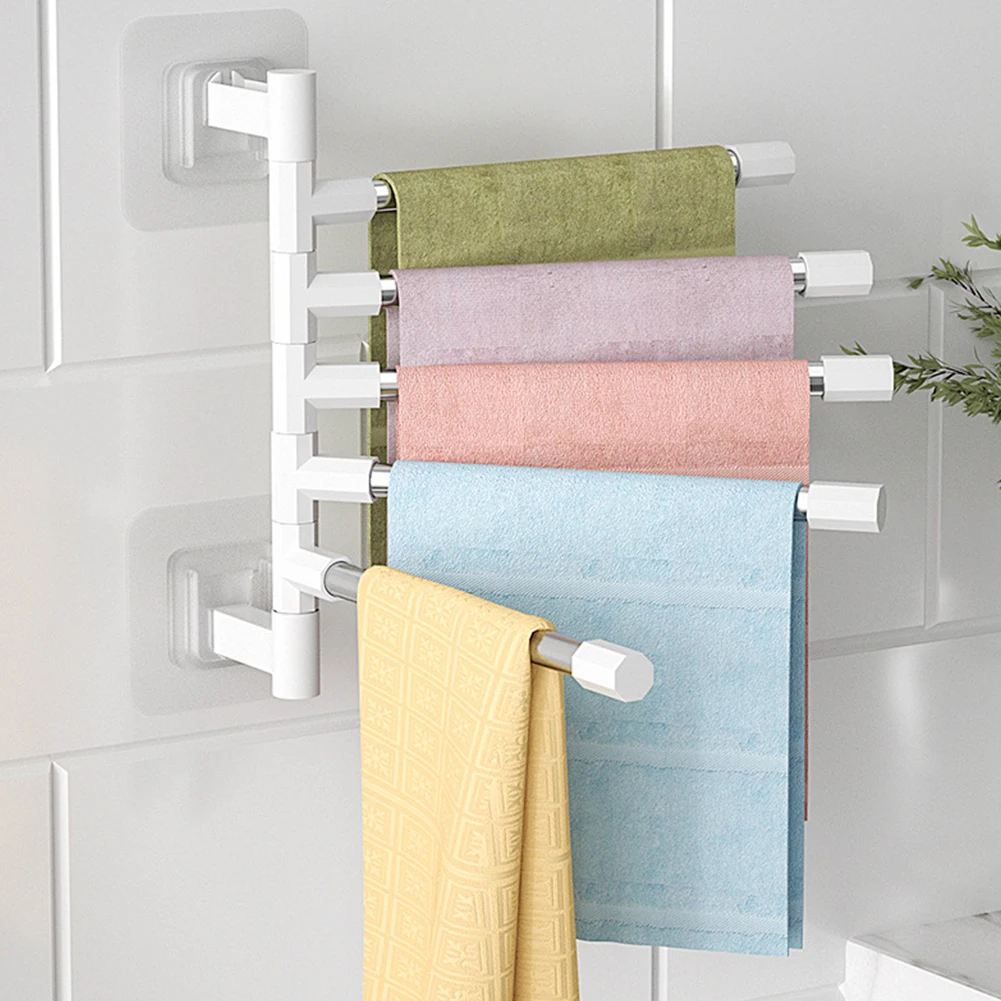 Secador De Pano Multi Bar Bathroom Towel Rack 180 Rotation Stainless Steel Suitable For Kitchen Office Aquecedor De Toalhas Chao