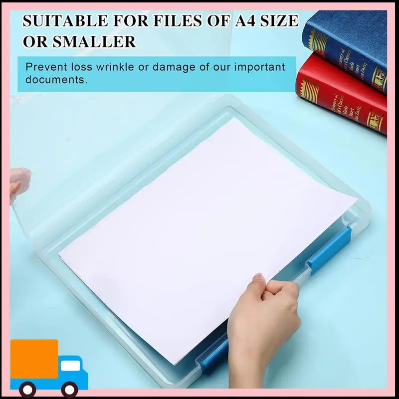 

6 Pcs Clear A4 File Box Document Plastic Storage Box Case Board Containers Magazine Protector File Holder With Buckle Durable