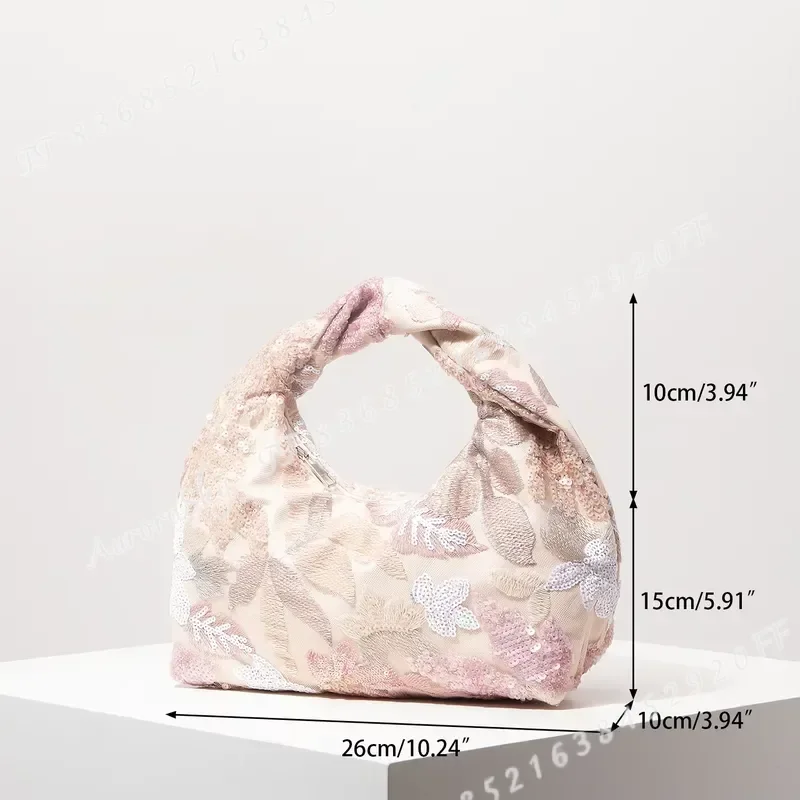 Luxury Sequin Handbag for Women Elegant Floral Clutch Bag Evening Prom Party Purse Bridal Wedding Guest Accessories Lady view 4