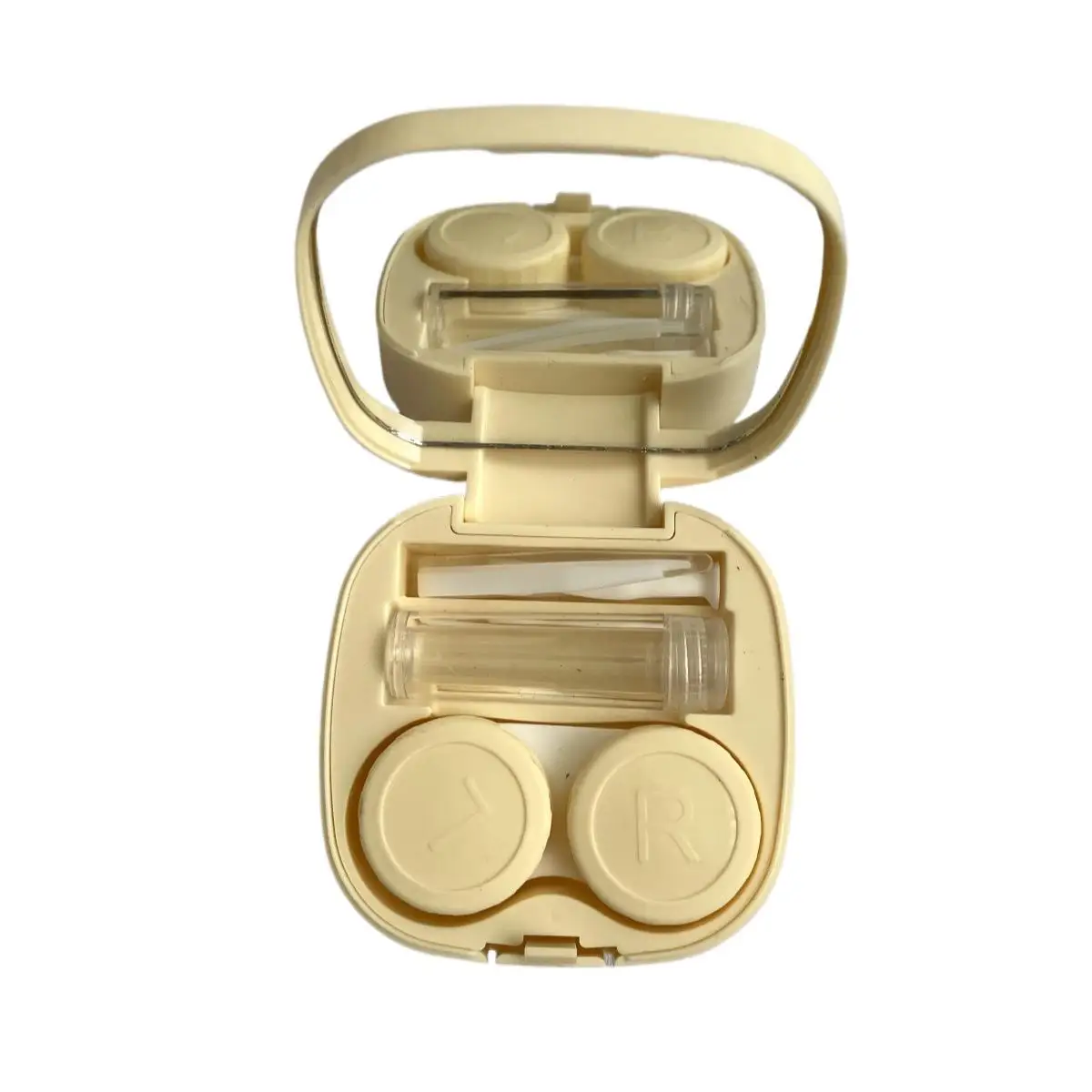 لطيف القط الكتابة على الجدران صندوق العدسات اللاصقة رفيق صندوق الرعاية عدسات لاصقة حافظة العدسات اللاصقة المحمولة مع مرآة وملقط