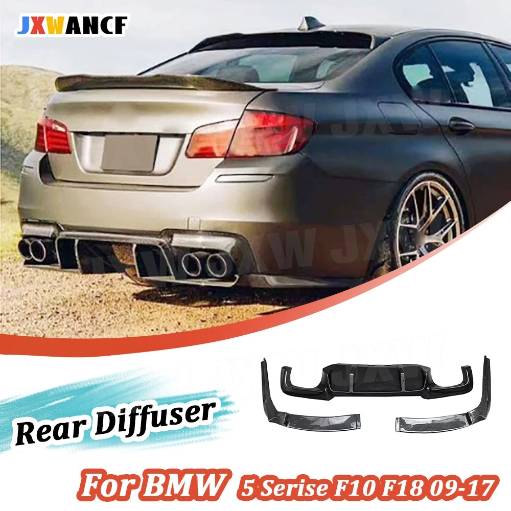 

JXWANCF Carbon Fiber for BMW 5 Serise F10 M5 2012-2017 Rear Bumper Lip Diffuser With Splitters FRP Rear Lip Spoiler Extension