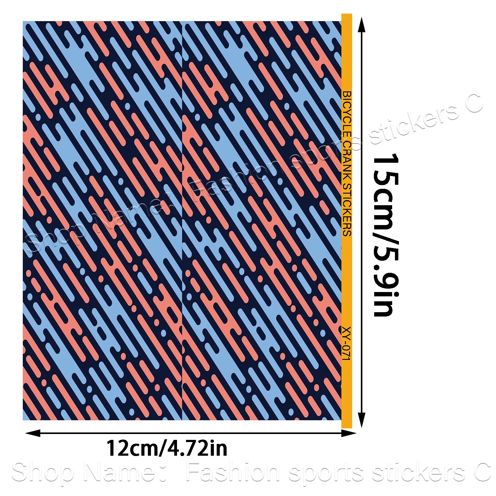 1 Set Abstract Blue Pink Pattern Waterproof PVC Crank Arm Stickers, Compatible with MTB Road Bike Crankset Decoration