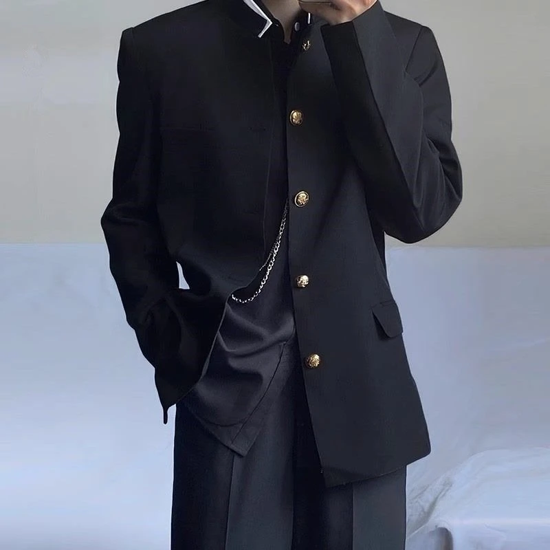 Men's DK Uniform Set Spring Autumn Stand Collar Blazer Suit Japanese School Style Costume for Students
