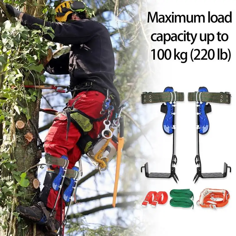 Tree Climbing Gear Kit Pole Climbing Spikes Tree Work Tools Climbing Equipment With Non-Slip Pedal For Outdoor Activities Fruit