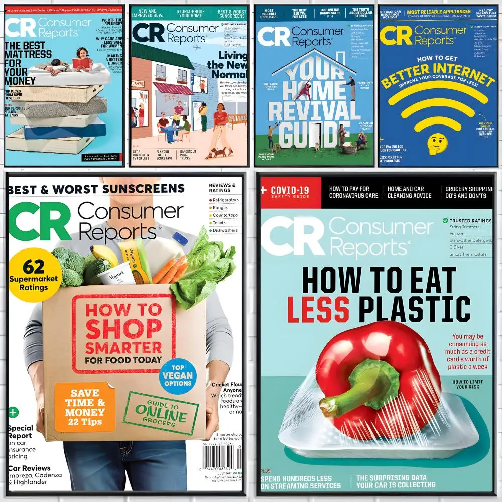 Informative Publication C-Consumer Reports Poster Distinct Home Decor Concepts Chic Indoor Art Pieces