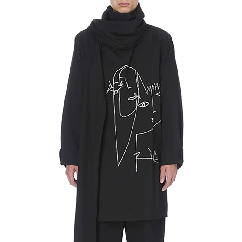 

YOJI OOAK WOOL COAT Original design embroidered scarf style trench coat wool coat runway coat