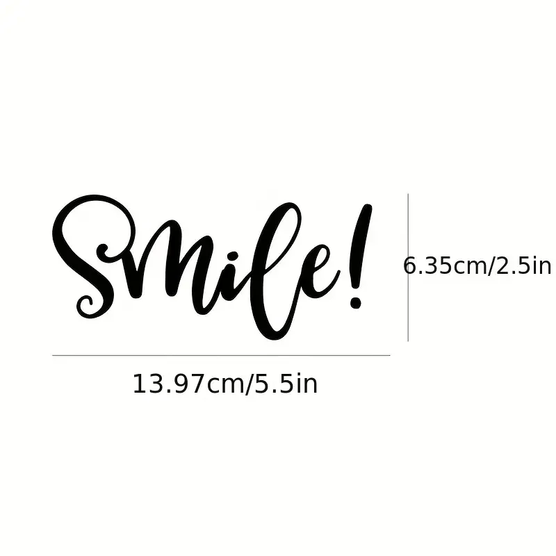 1pc, English Smile Inspirational Wall Sticker - Removable, Waterproof, and Decorative for Bedroom and Living Room