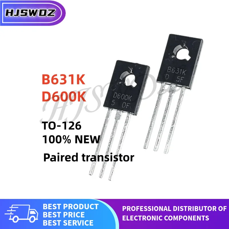 10PCS-10Pairs NEW B631K D600K 2SB631K 2SD600K TO-126 Power amplifier pairing transistor
