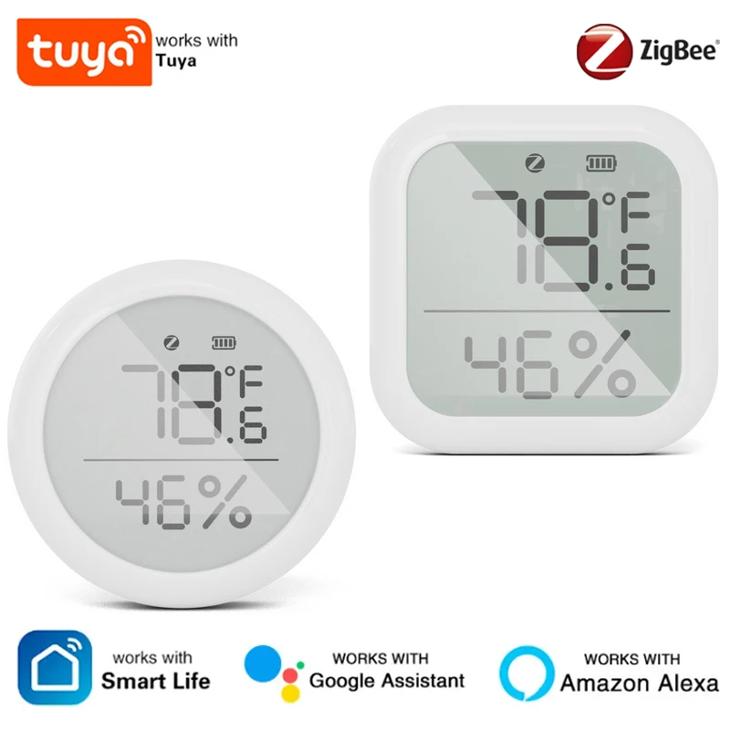 

Tuya ZigBee3.0 Smart Home Temperature And Humidity Sensor With LED Screen Works With Google Assistant and Tuya Zigbee Hub