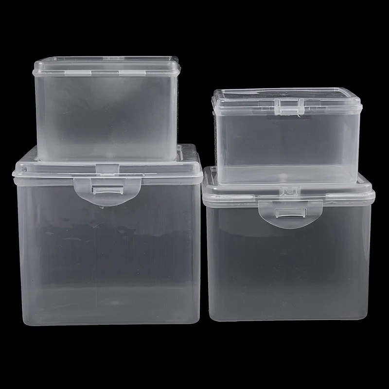 Clear Storage Box with Lid for Jewelry Stationery Headwear Rectangular Plastic Collection Case Multipurpose Home Organizer Box