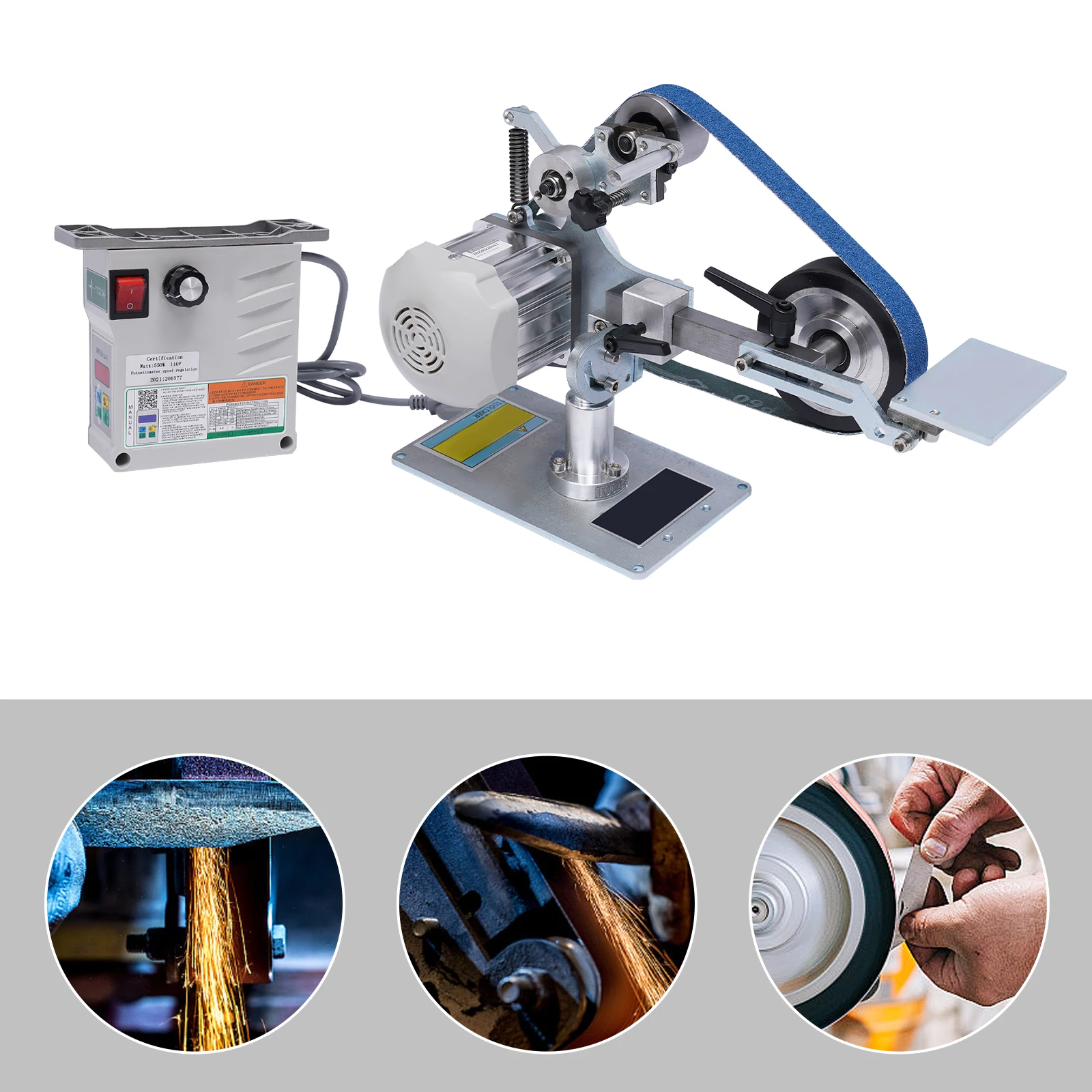 Abrasive Belt Machine Sander Polisher Sharpener Grinder with Brushless Motor 550W 1x30