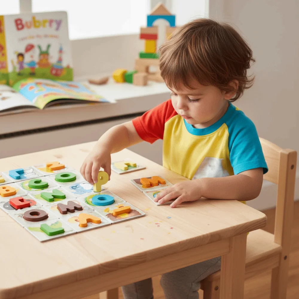 26 letras em inglês coloridas letras de madeira flashcard padrão dupla face alfabeto inglês quebra-cabeça jogo iq jogo ortografia prática