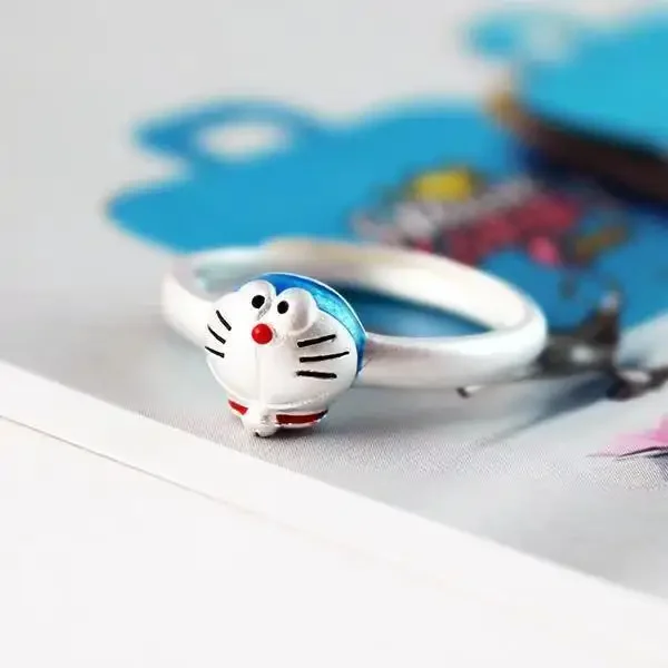 

Cartoon Cat Doraemon Blue Fat Dingdang Cat Ring Smooth Opening Cartoon New Fashion Ring