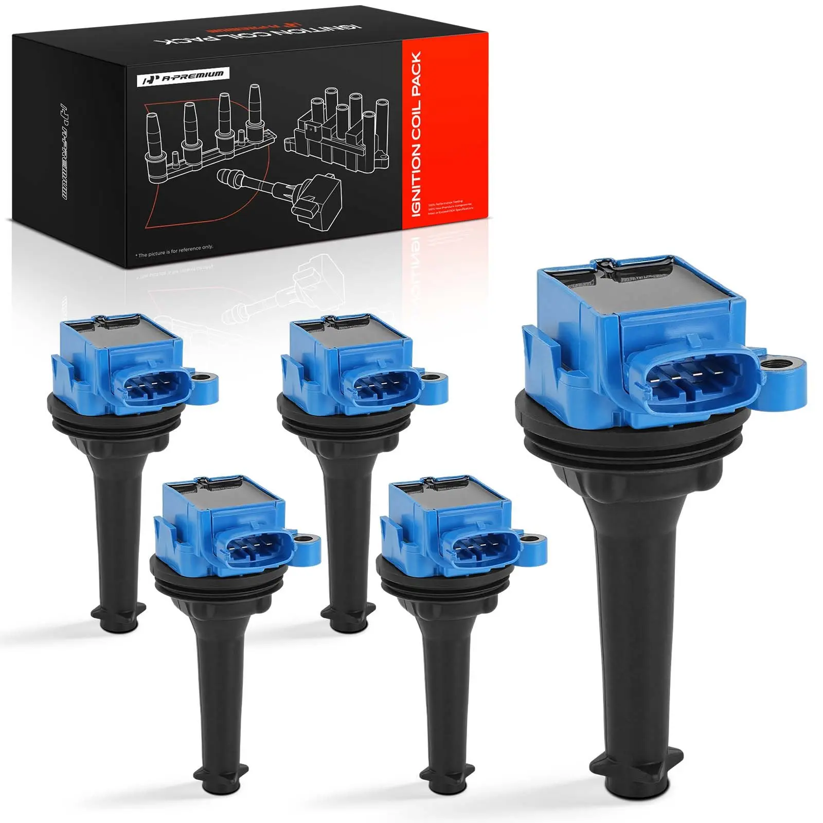 A-Premium 5pcs Blue Ignition Coils for Volvo XC60 V60 2015-2016 S60 2004-2009 XC70 2007 C70 2006-2013 C30 2007-2013 S40 V50 V70