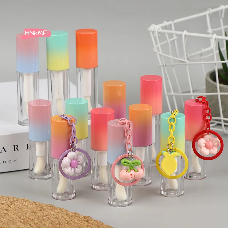 زجاجة ملمع شفاه متدرجة مع سلسلة مفاتيح - حاوية عينة ملمع شفاه فارغة قابلة لإعادة الملء لملمع الشفاه وأحمر الشفاه السائل #2