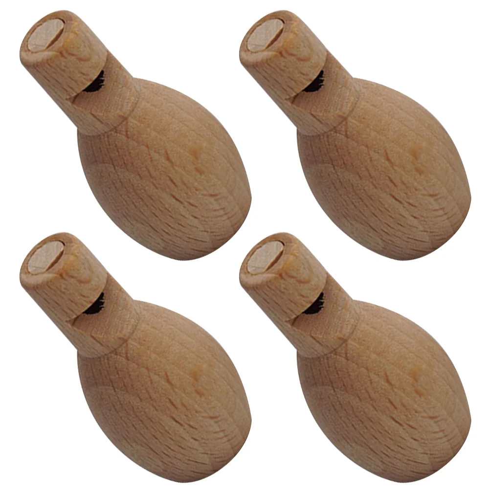 4 Stücke Unvollendete Holzpfeife DIY Kinder Musikinstrument Handwerk Malerei Tragbare Pädagogische Pfeife Musikspielzeug