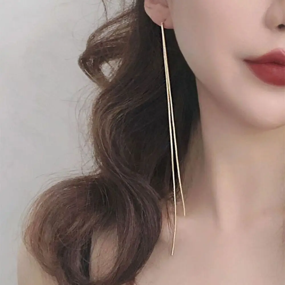 Accessories for Women Long Tassel Threader Earrings for Women Wave Shaped Simple Long Chain Earring Wedding Party Jewelry Gift