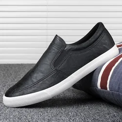 Fashion New Leather Slip-on Men's Sneakers Designer Soft Sole Lightweight Board Shoes for Men Casual Luxury Zapatos De Hombre