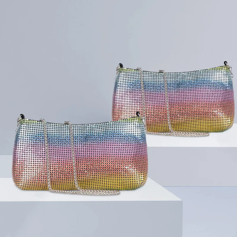 Dinner High Fashion Versatile Shoulder Messenger Bag Color Sequined Women's Small Carteras Diseñador De Lujo Diamond Diamond Bag