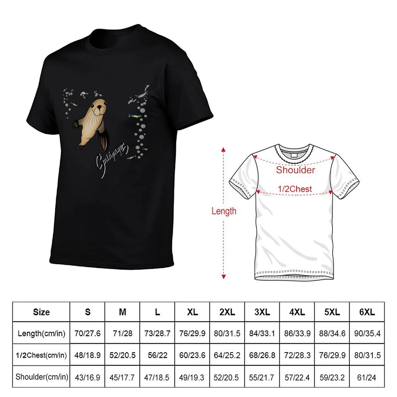 Galapagos Sea lion and bubbles T-Shirt t shirt man luxury t shirt personalised cotton t shirts man