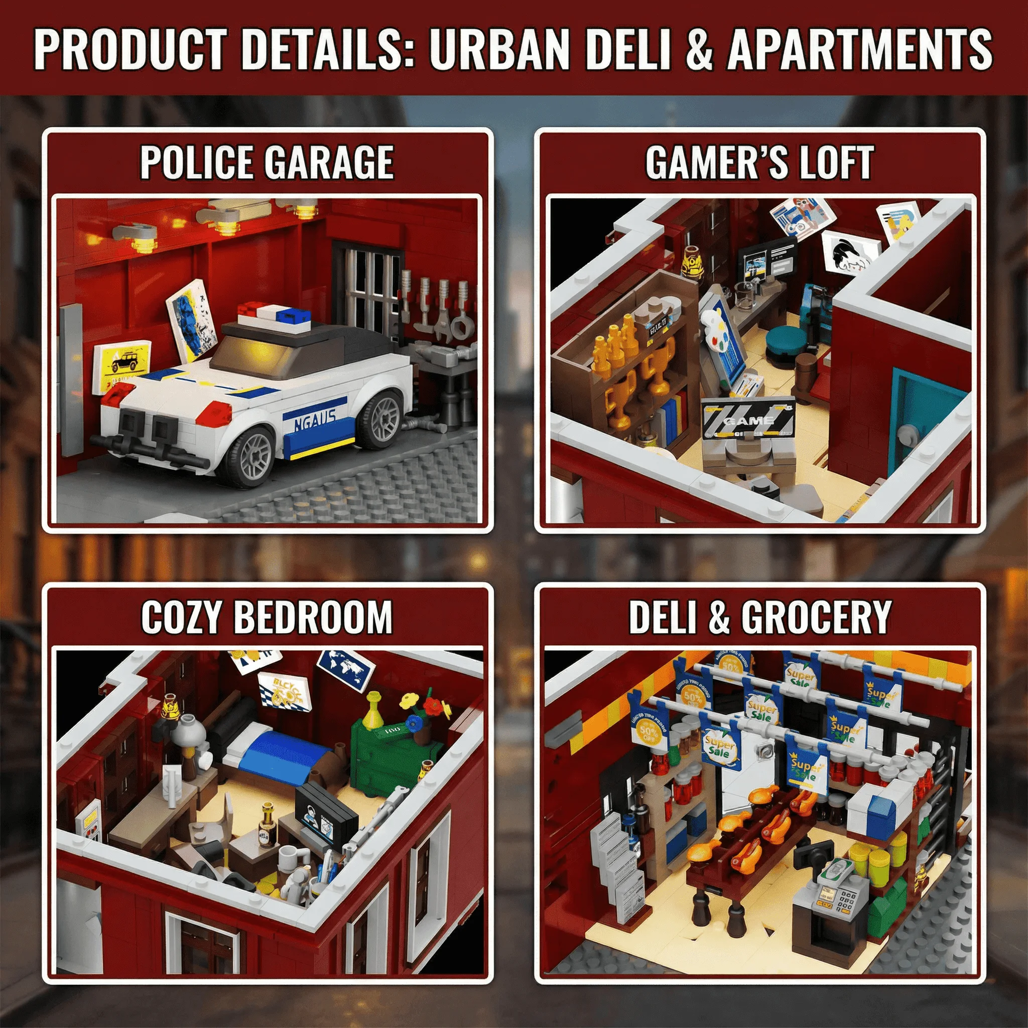 Spider Deli Apartment Building Blocks With 11 Figures Films Hero Classic City Modular Assembly Model Kit Creative Gift 3559PCS view 3