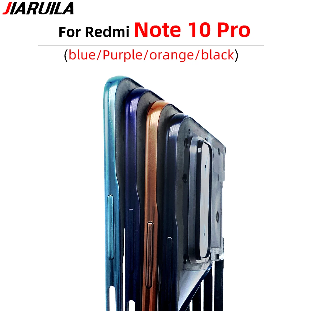 NEW Middle Frame For Redmi Note 10S 10 Pro With Volume Button Front Housing Middle Bezel Chassis Shell Parts Glass Lens