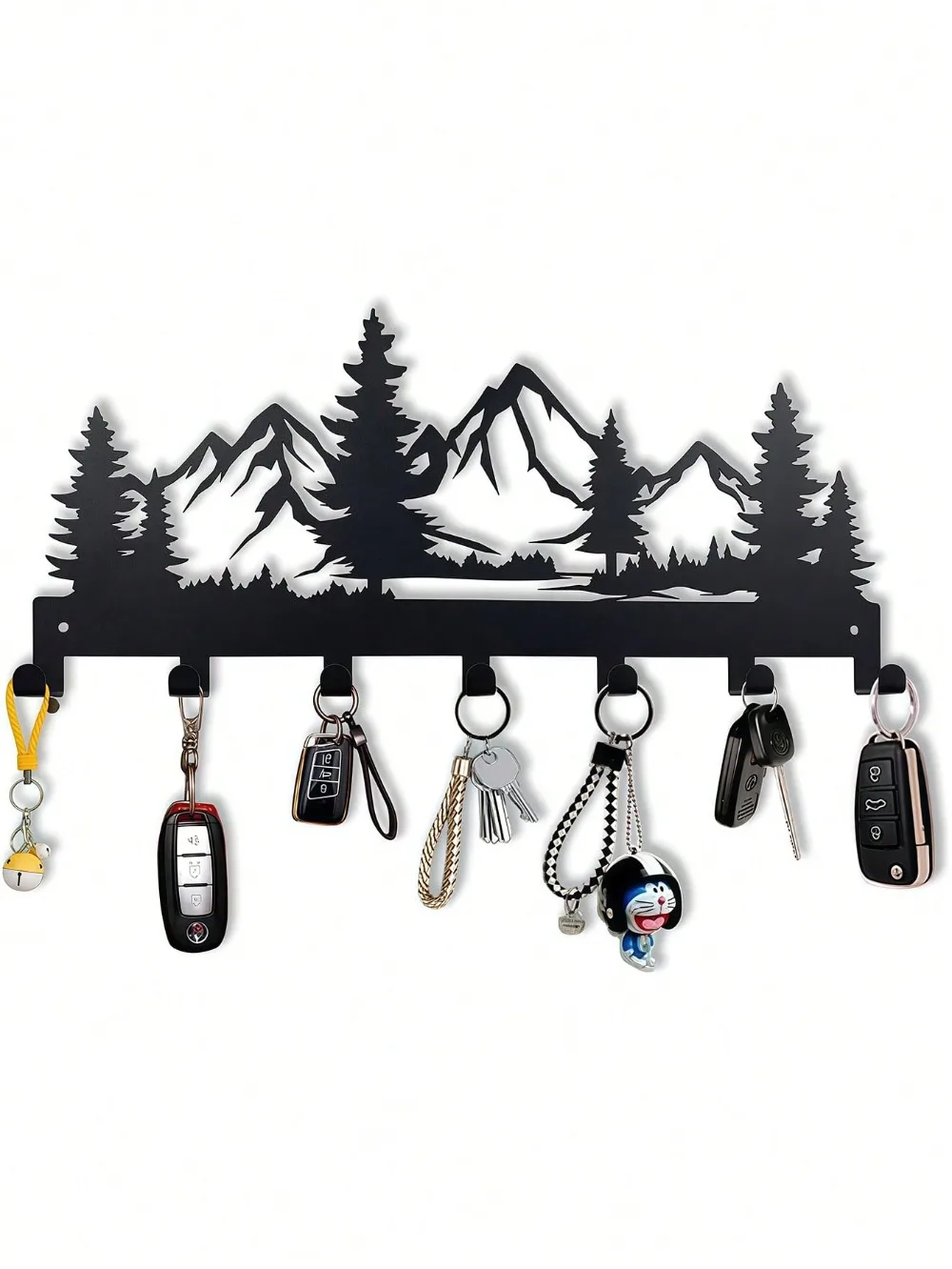 Image of CIFBUY Forest Metall-Schlüsselhalter Wandhaken Eisen-Dekor Eingangsbereich Badezimmer-Organizer Einfache Montage Wohnkunst