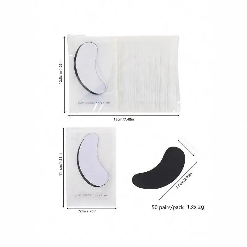 Isolate UV Hydrogel Eyelash Pads 50 Pairs Black Patch for Lash Extension Anti Slip Moisturizing Gel Eye Pads Professional Beauty