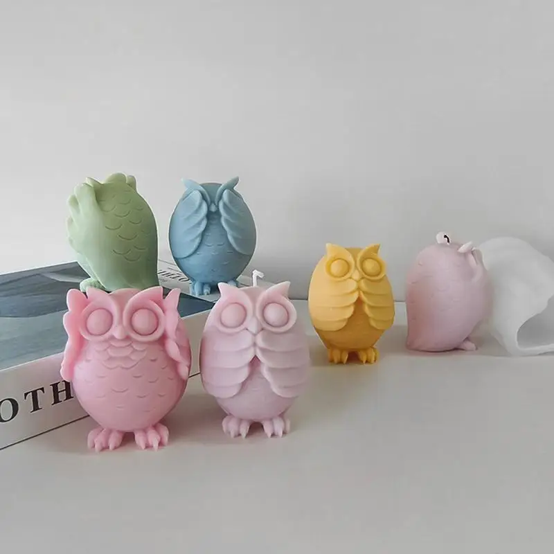 3D Owl Silicone Mold Flexible Silicone Mold Soapbar Mold Easy Release Resin Casting Mold Candle Mould For Soapbar Plaster Resin