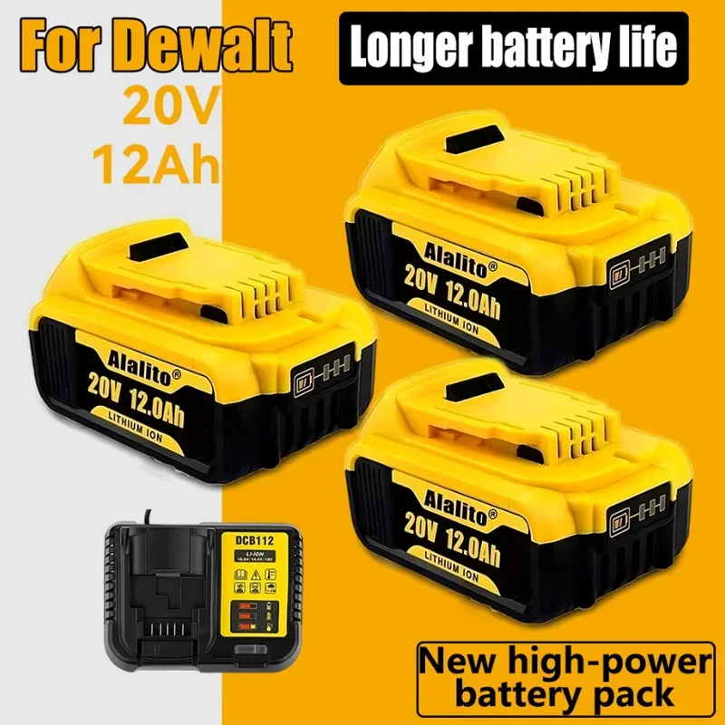 2024 20V 12.0Ah Battery Power Tool Replacement for DeWalt DCB205 DCB 206 DCB181 DCB182 DCB200 20V 12A 18Volt 20v Battery