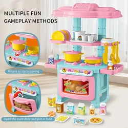 Mini Kitchen Counter Play Set DIY Simulated Cooking Food Tableware Play House Role Play Pretend Game Toy Gift Kid Boy Children