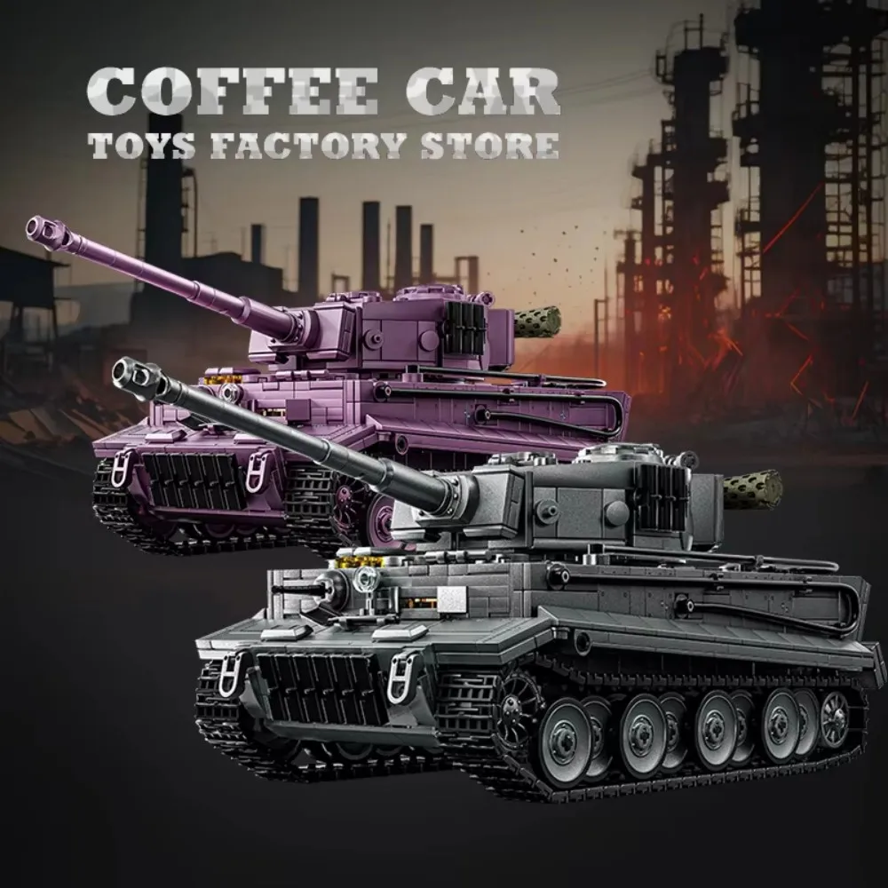Vehículo blindado militar de la Segunda Guerra Mundial, tanque pesado de tigre, modelo de bloques de construcción, juguete creativo adecuado para niños y adultos
