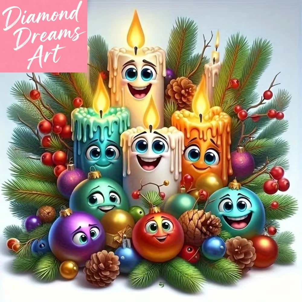 Frameless, Diamond Mosaic Candle Landscape Cross Stitch Kits Art DIY Diamond Painting Suitable For Beginners Decor For Home