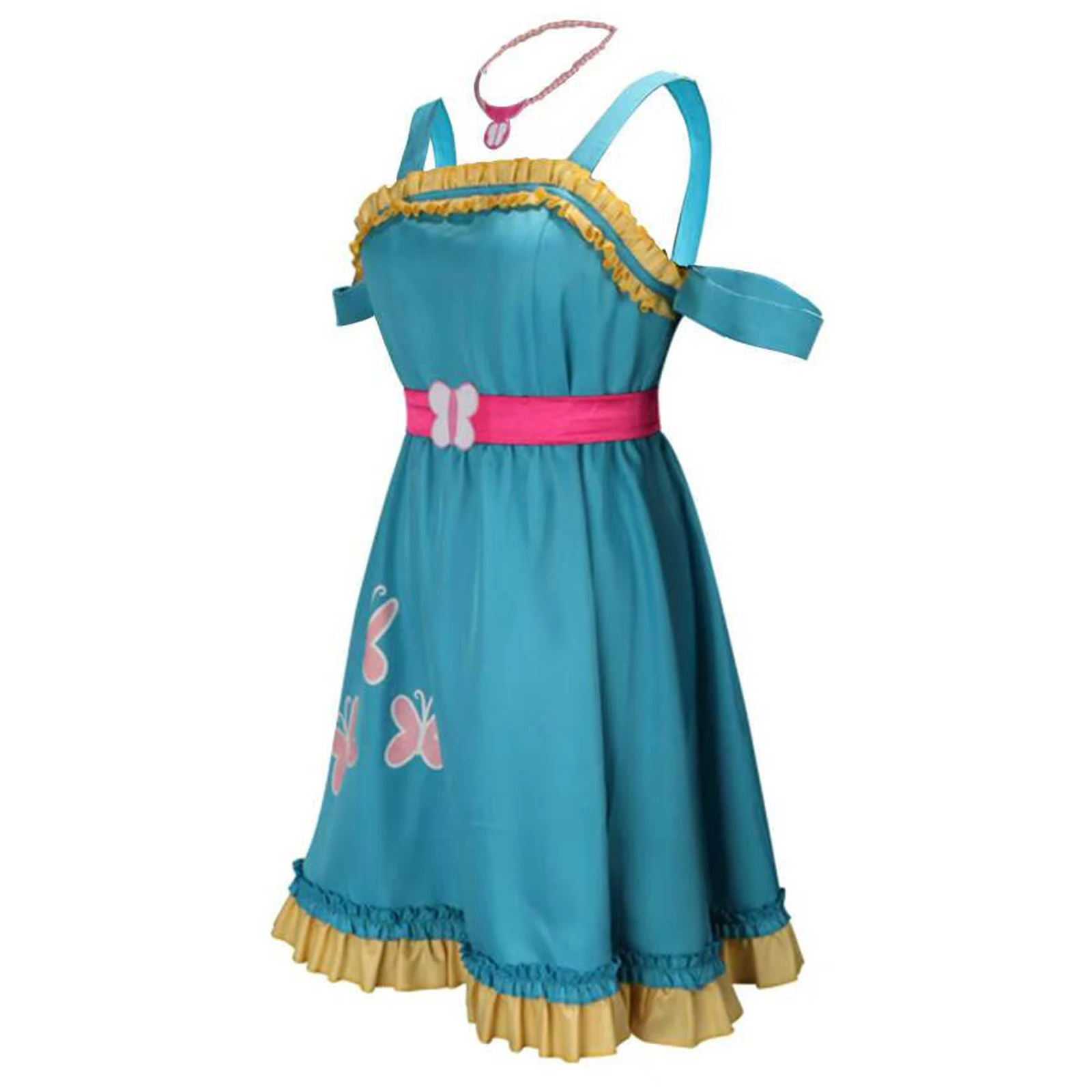 فستان نسائي من Fluttershy مع ربطة عنق ليتل بوني مع ربطة عنق لزي الهالوين