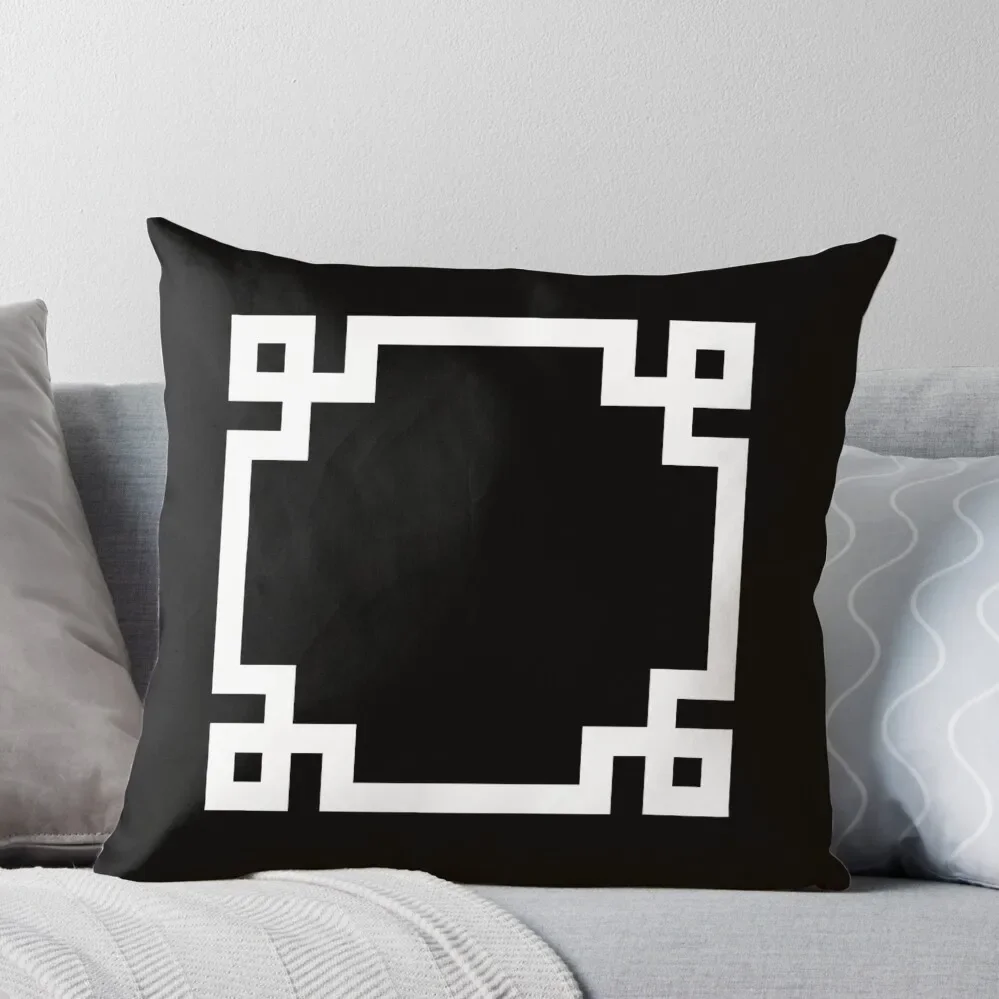 Black and White Greek Key Square Throw Pillow Throw Pillow Covers Cushions Cover