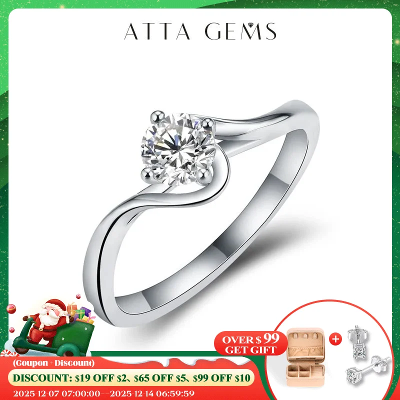 

Solid Silver 0.5-3ct Lab Grown Diamond D Color VVS1 Moissanite Diamond 4 Prongs Solitaire with Accents Engagement Ring For Women